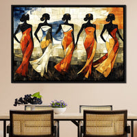 Graceful Dance of Silhouettes Canvas Wall Art