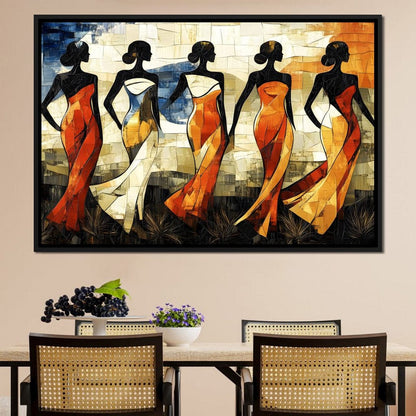 Graceful Dance of Silhouettes Canvas Wall Art