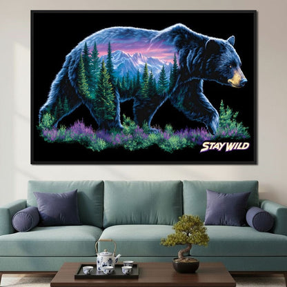 Mountain Spirit Bear Journey Canvas Wall Art