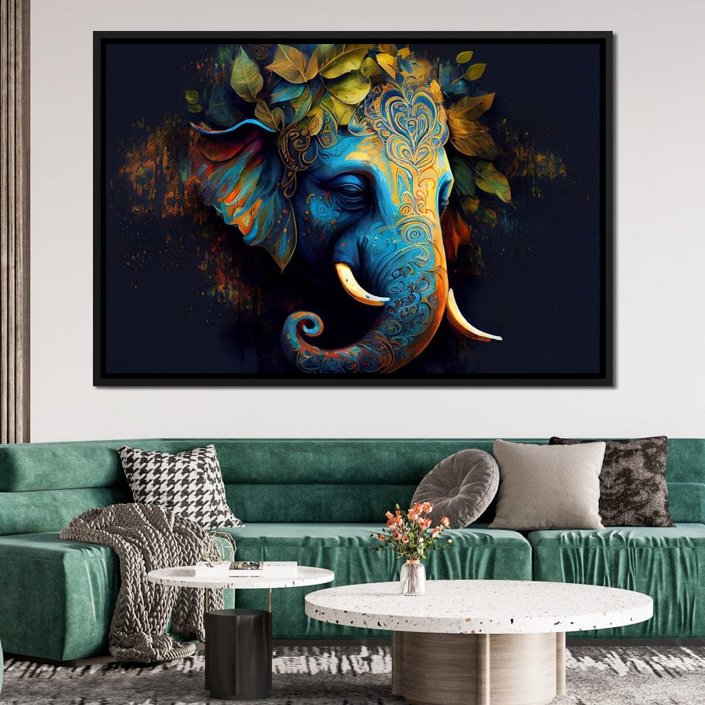The Blue Elephant Canvas Wall Art