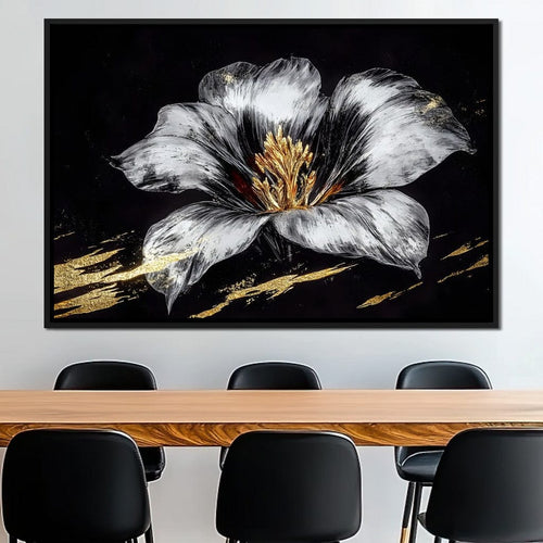 Golden Bloom Harmony Bliss Canvas Wall Art