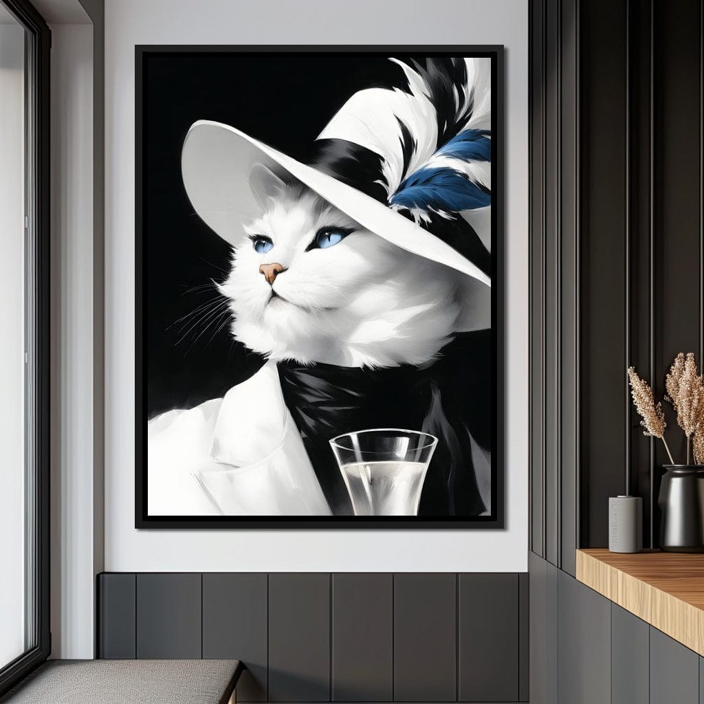 Sophisticated Feline Reverie Canvas Wall Art