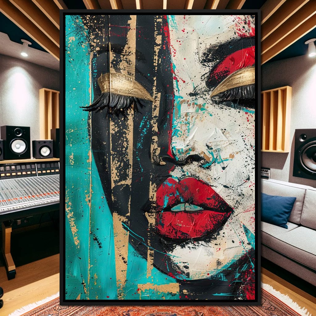 Golden Gaze Through Turmoil Canvas Wall Art