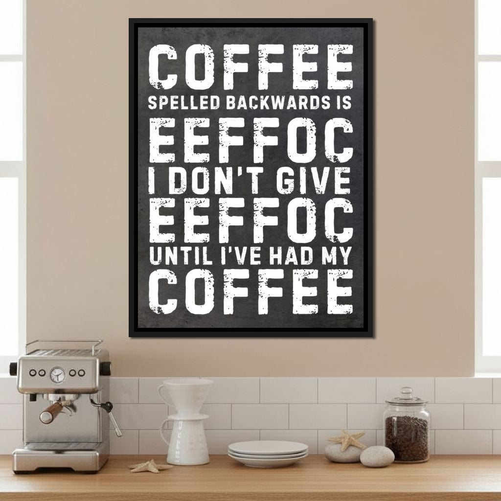 Morning Fuel Bold Typo Humor Canvas Wall Art