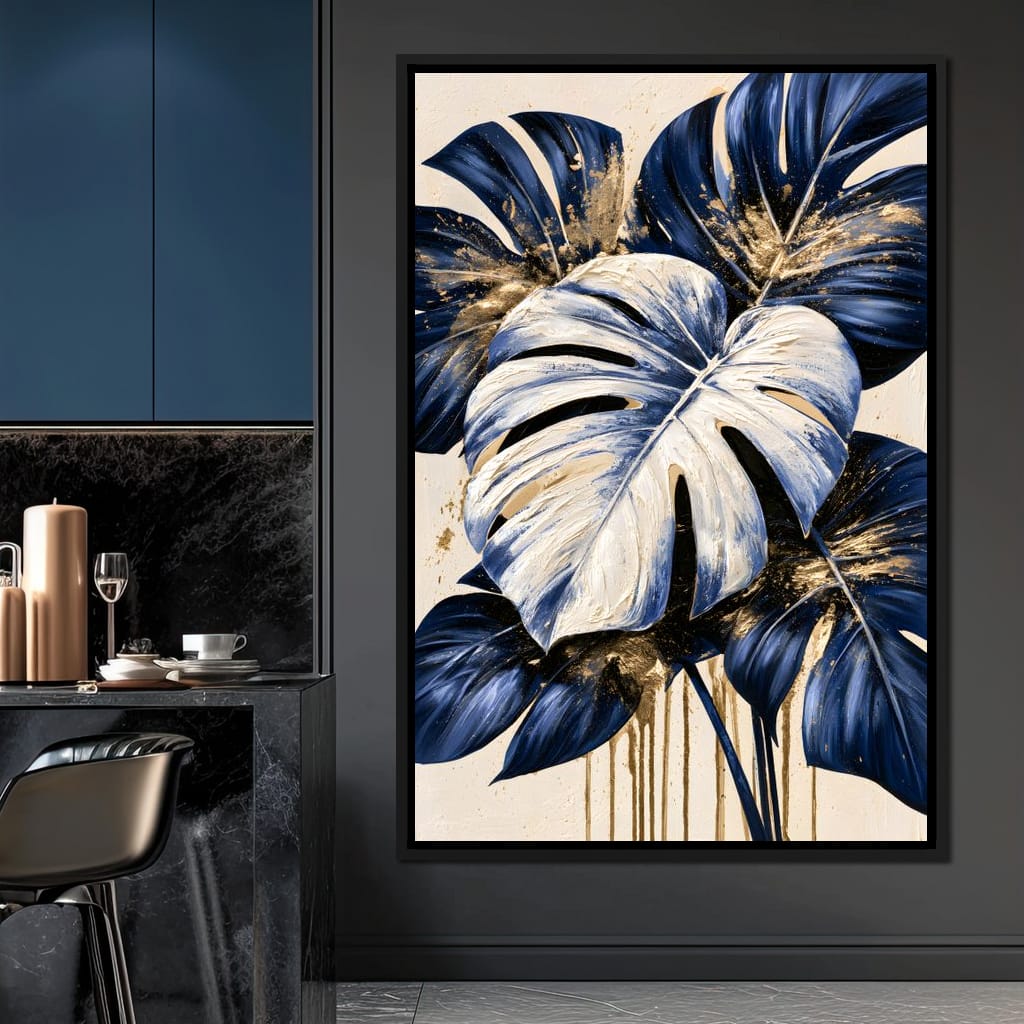Gilded Foliage Under Midnight Shadows Canvas Wall Art