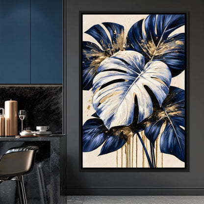 Gilded Foliage Under Midnight Shadows Canvas Wall Art