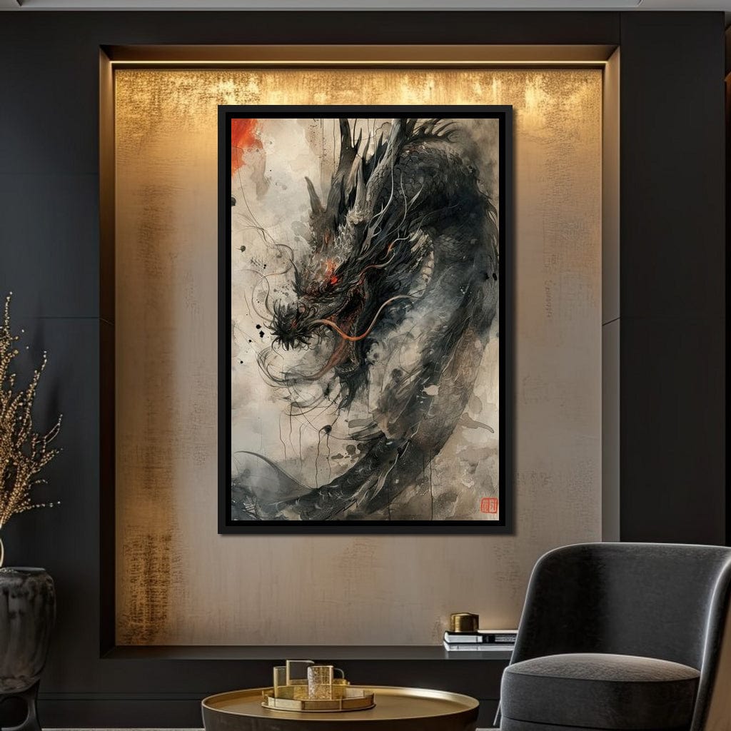Ethereal Dragon's Maelstrom Canvas Wall Art