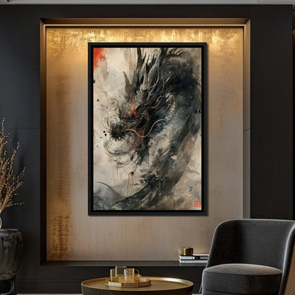 Ethereal Dragon's Maelstrom Canvas Wall Art