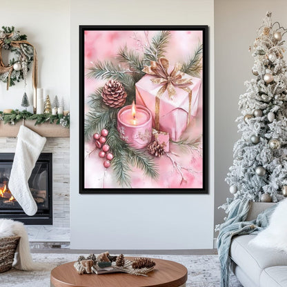 Festive Pine Gift Candle Radiance Canvas Wall Art