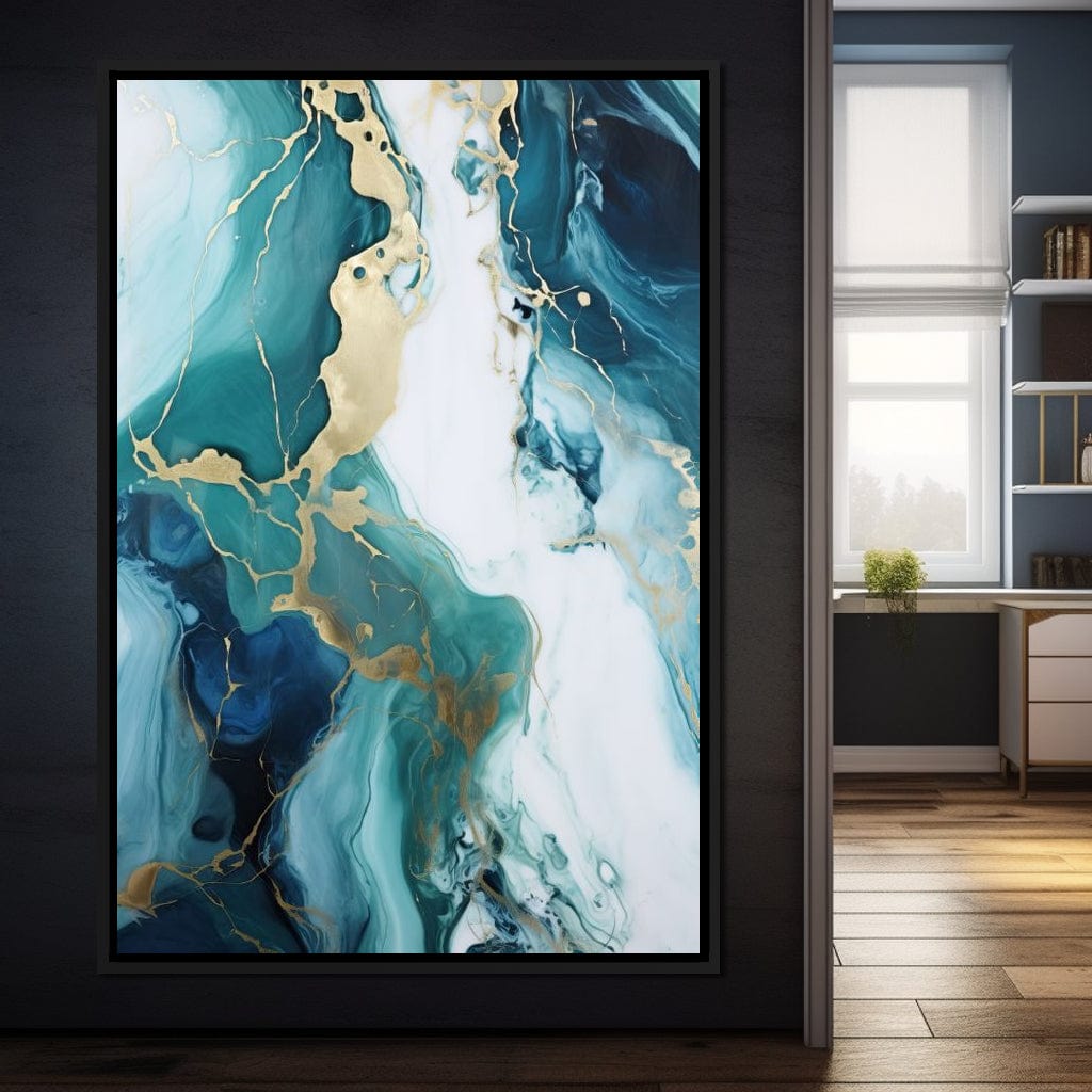 Glossy Marbling Liquid Abstraction Canvas Wall Art
