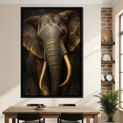 Elephant Gilded Wisdom Canvas Wall Art