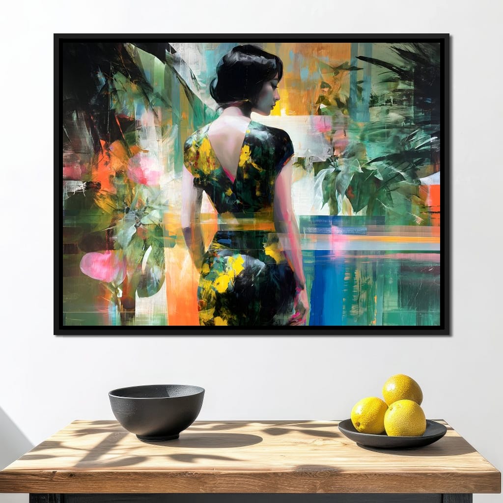 Tropical Garden Muse Portrait Canvas Wall Art