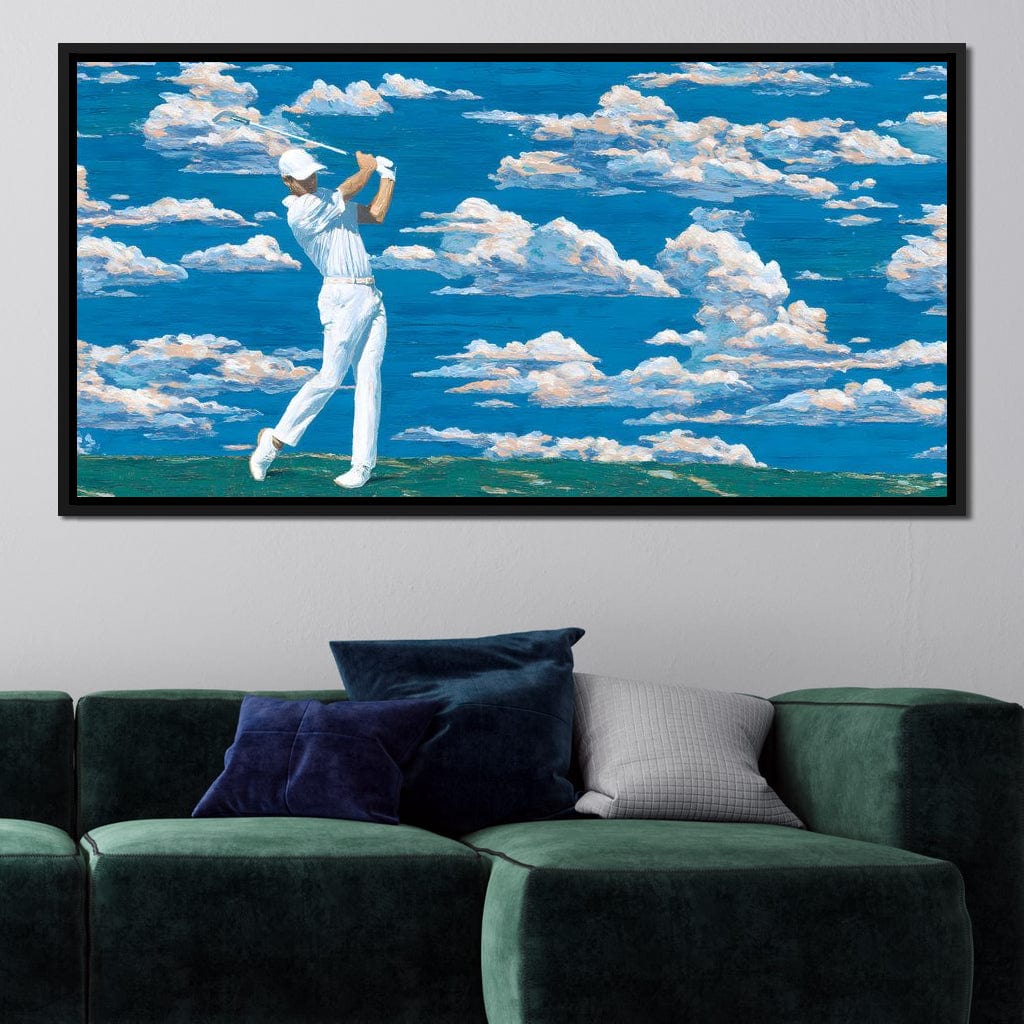 Swinging Through Dream Clouds Canvas Wall Art
