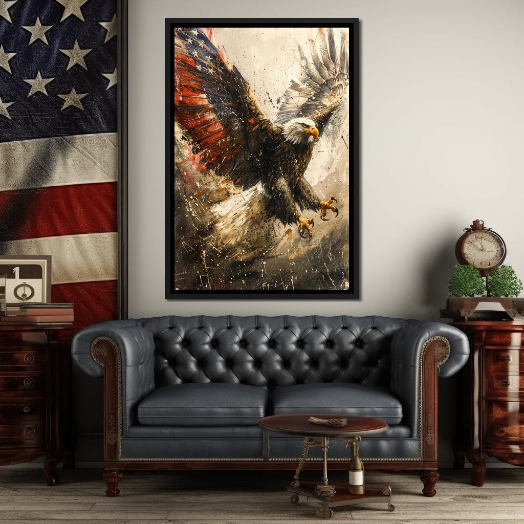 Patriot's Pride: The Eagle's Essence Canvas Wall Art