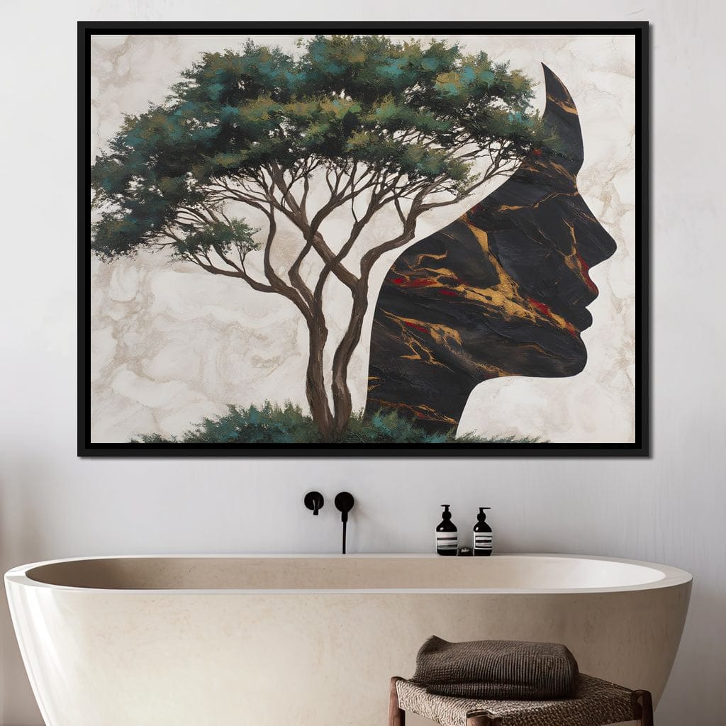 Majestic Silhouette Beneath Branches Canvas Wall Art