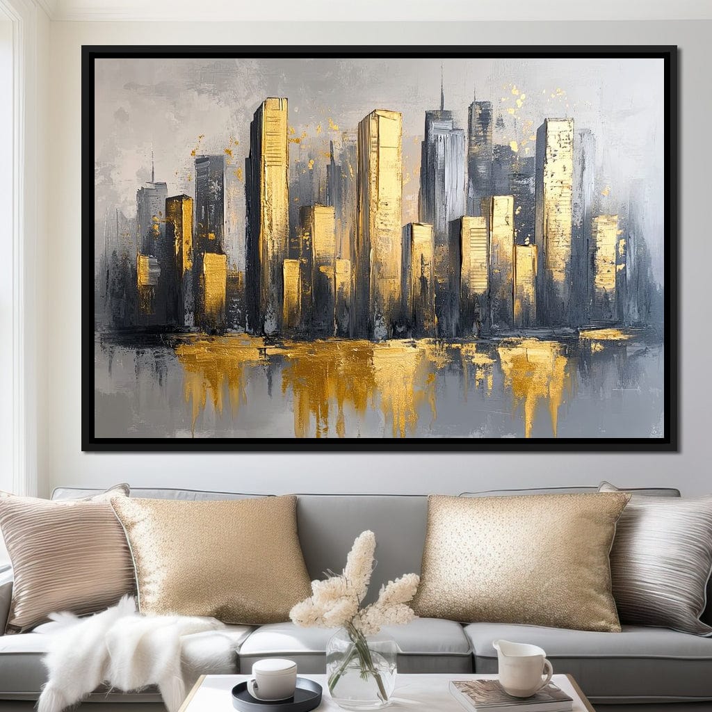 Golden Skyline Awakening Canvas Wall Art