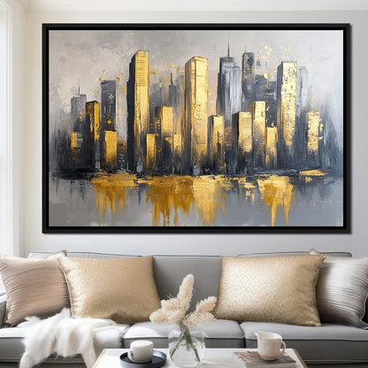Golden Skyline Awakening Canvas Wall Art