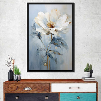 Azure Serenity Blossom Canvas Wall Art