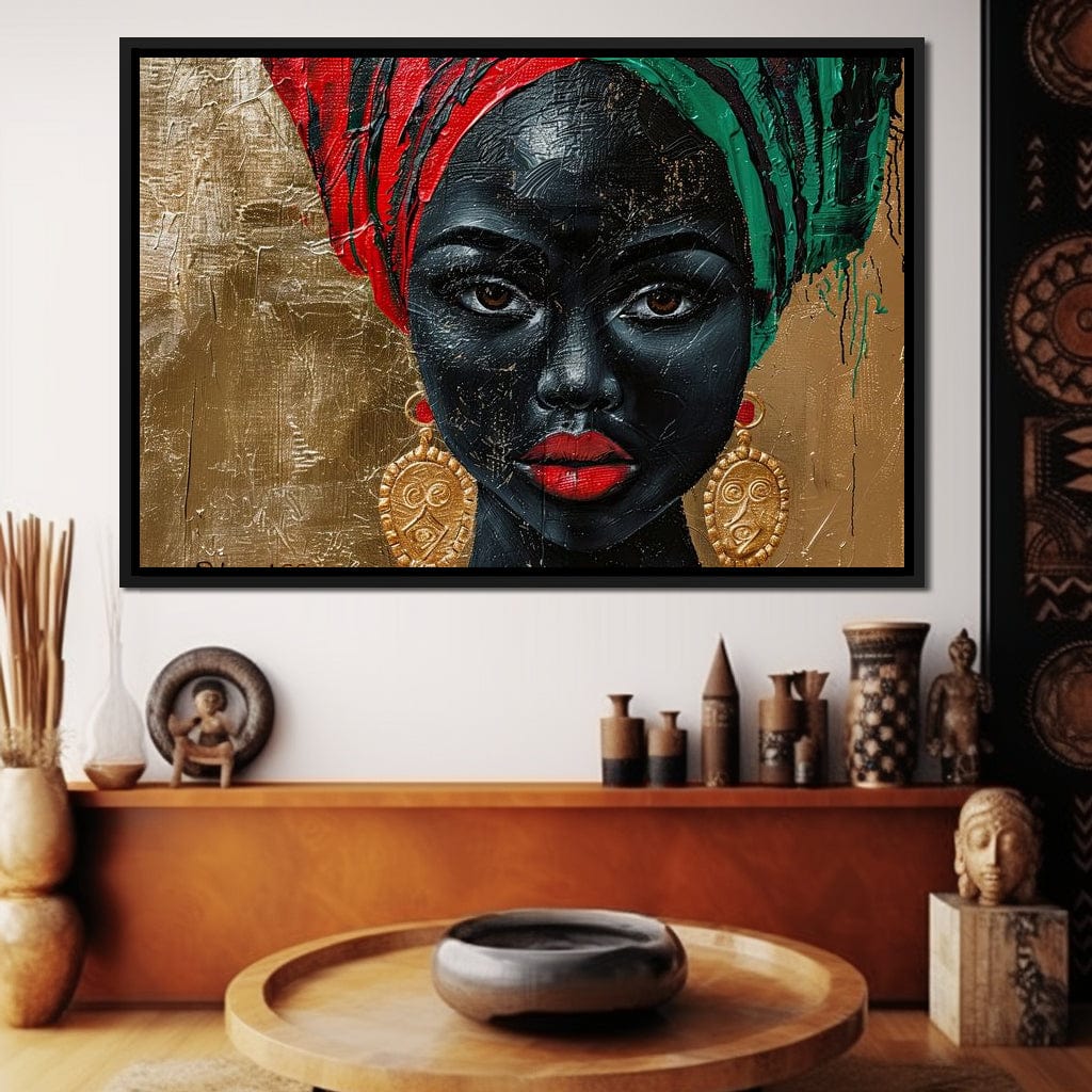 Nubian Grace in Gold Essence Canvas Wall Art