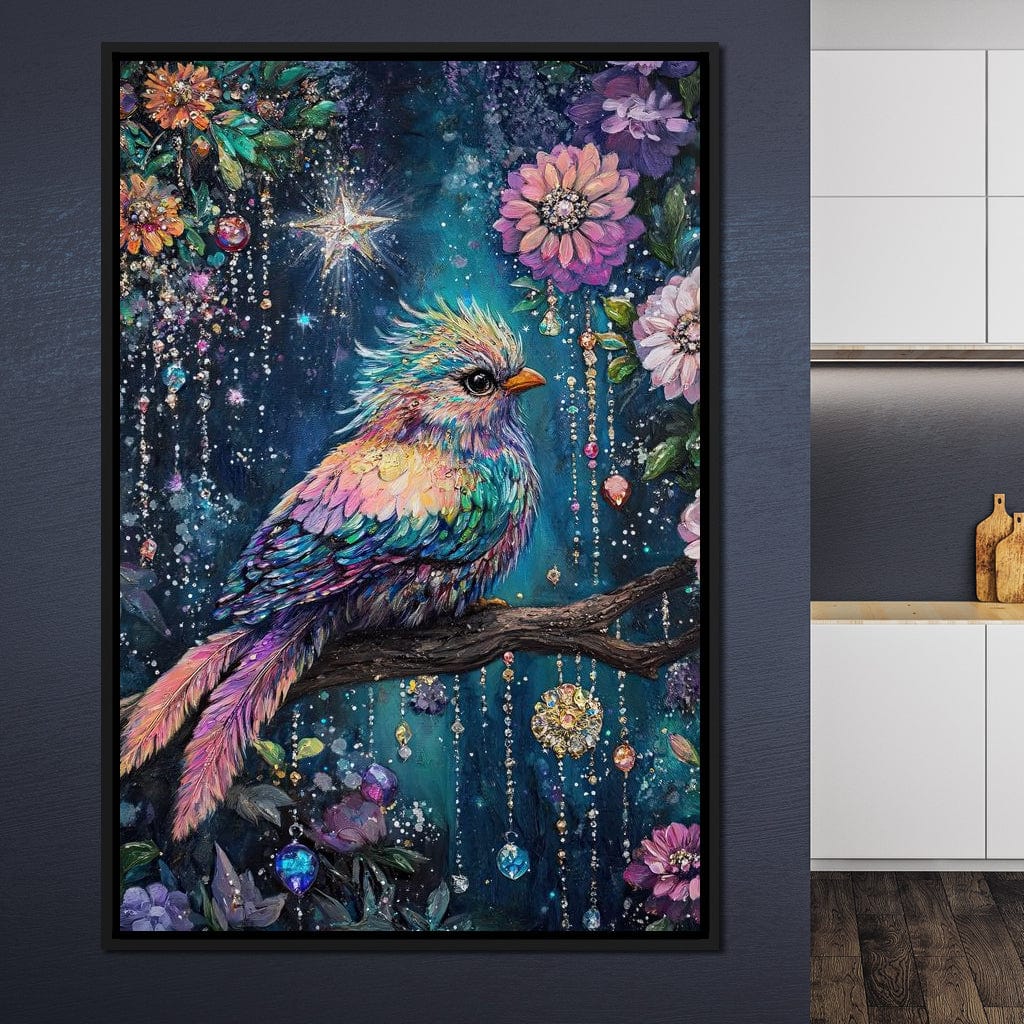 Enchanted Birdsong Night Tapestry Canvas Wall Art