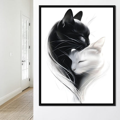 Cats Embrace Canvas Wall Art