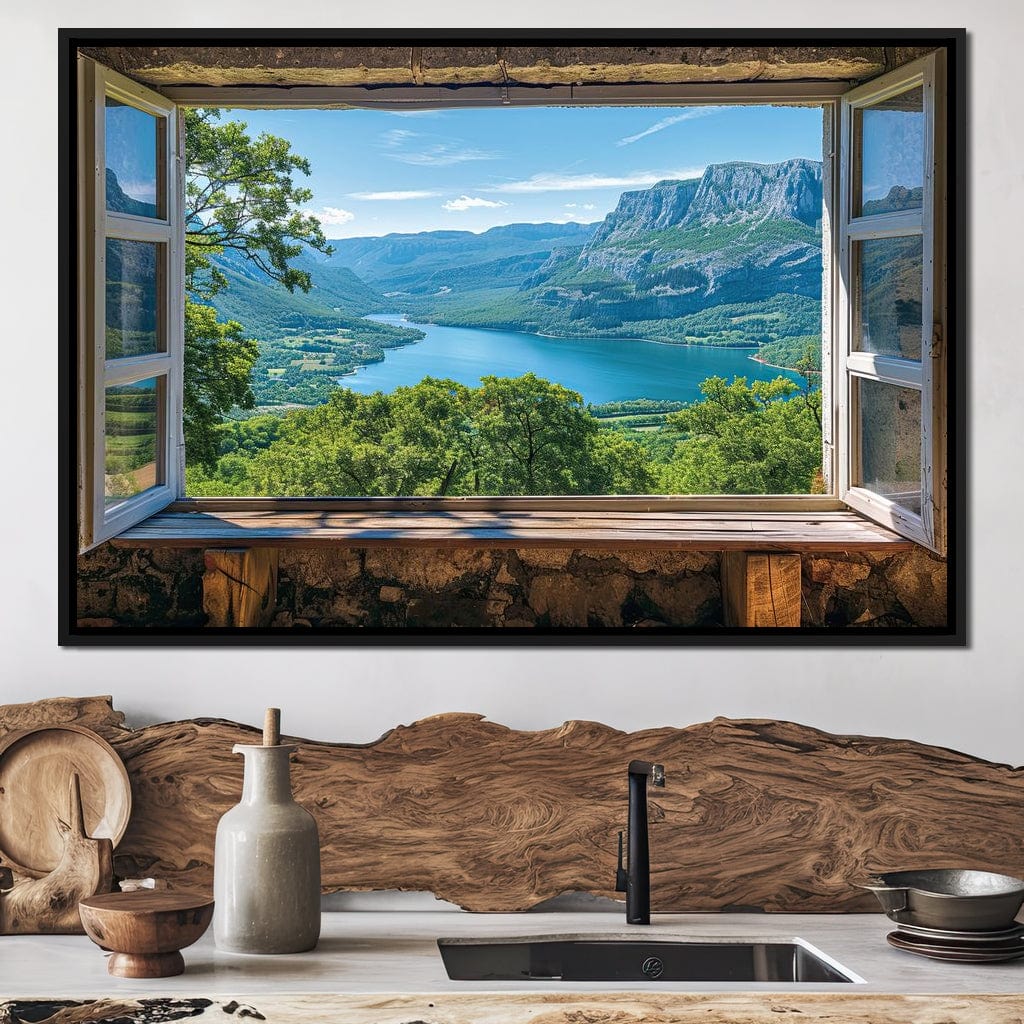 Window to Serene Vistas Canvas Wall Art