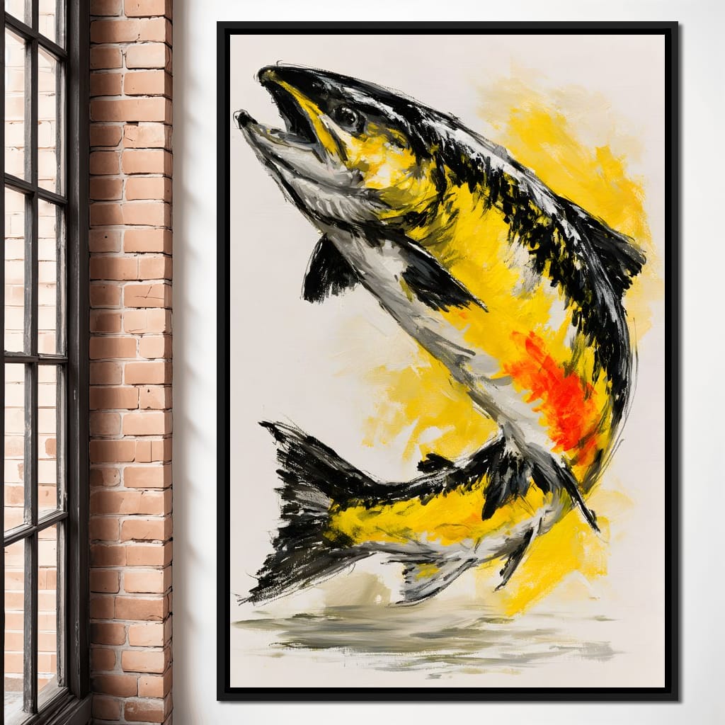 Golden Leap Towards The Morning Sun Canvas Wall Art