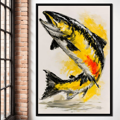 Golden Leap Towards The Morning Sun Canvas Wall Art