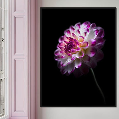 Radiant Orchid Dahlia Nocturne Canvas Wall Art