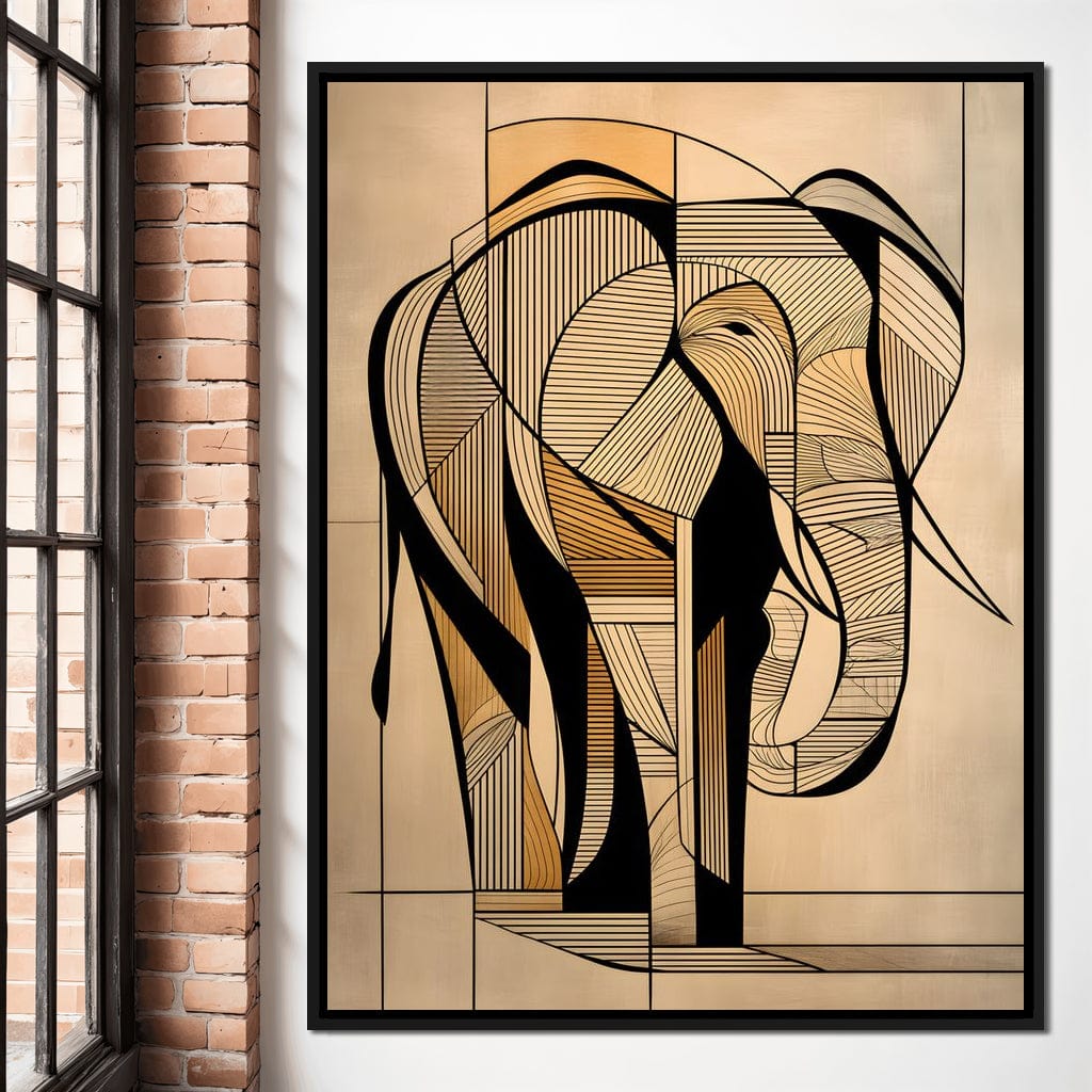 Majestic Geometric Elephant Canvas Wall Art