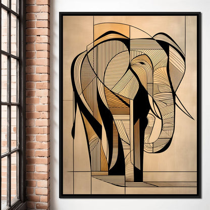 Majestic Geometric Elephant Canvas Wall Art