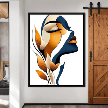 Golden Feminine Grace Canvas Wall Art