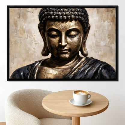 Golden Stillness Of Inner Reflection Canvas Wall Art