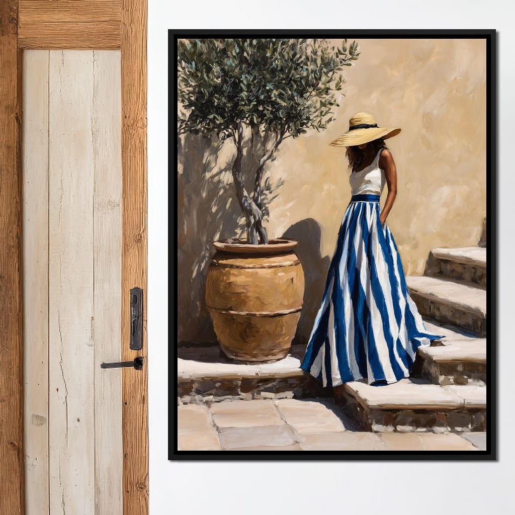 Sun Hat Lady By Olive Tree Canvas Wall Art