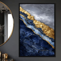 Gilded Midnight Marble Rift Canvas Wall Art