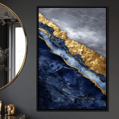 Gilded Midnight Marble Rift Canvas Wall Art