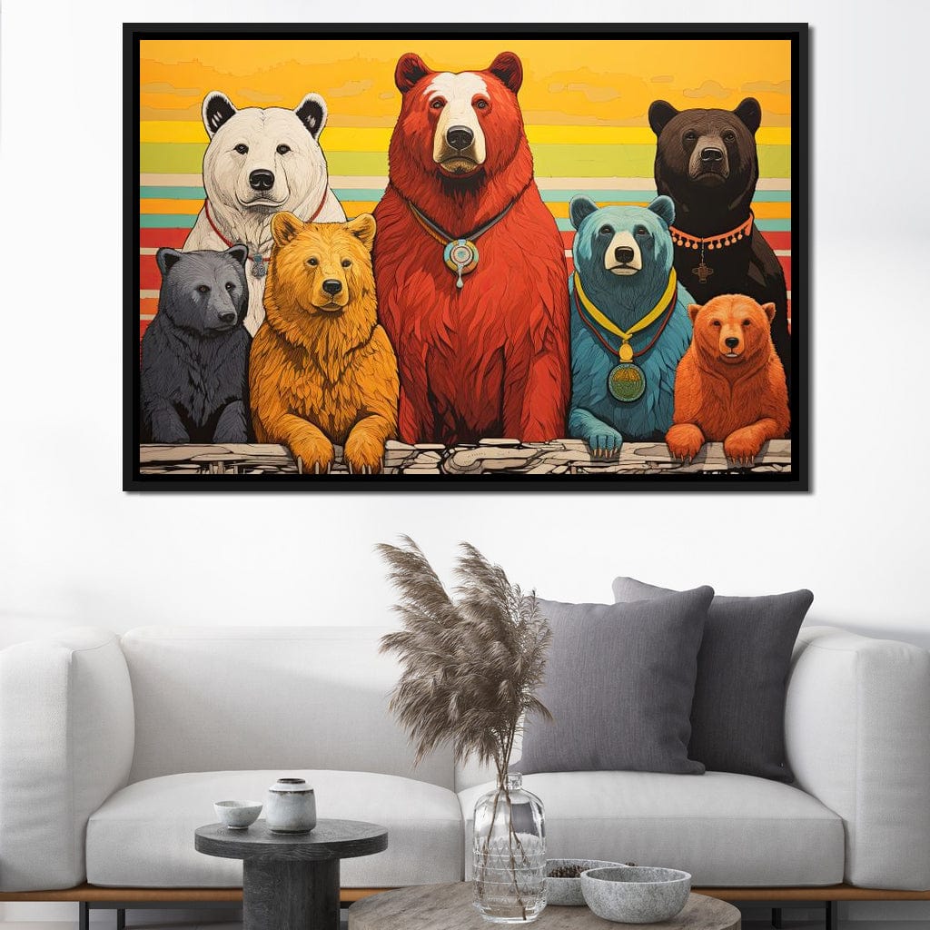 Kaleidoscope of Bears Canvas Wall Art