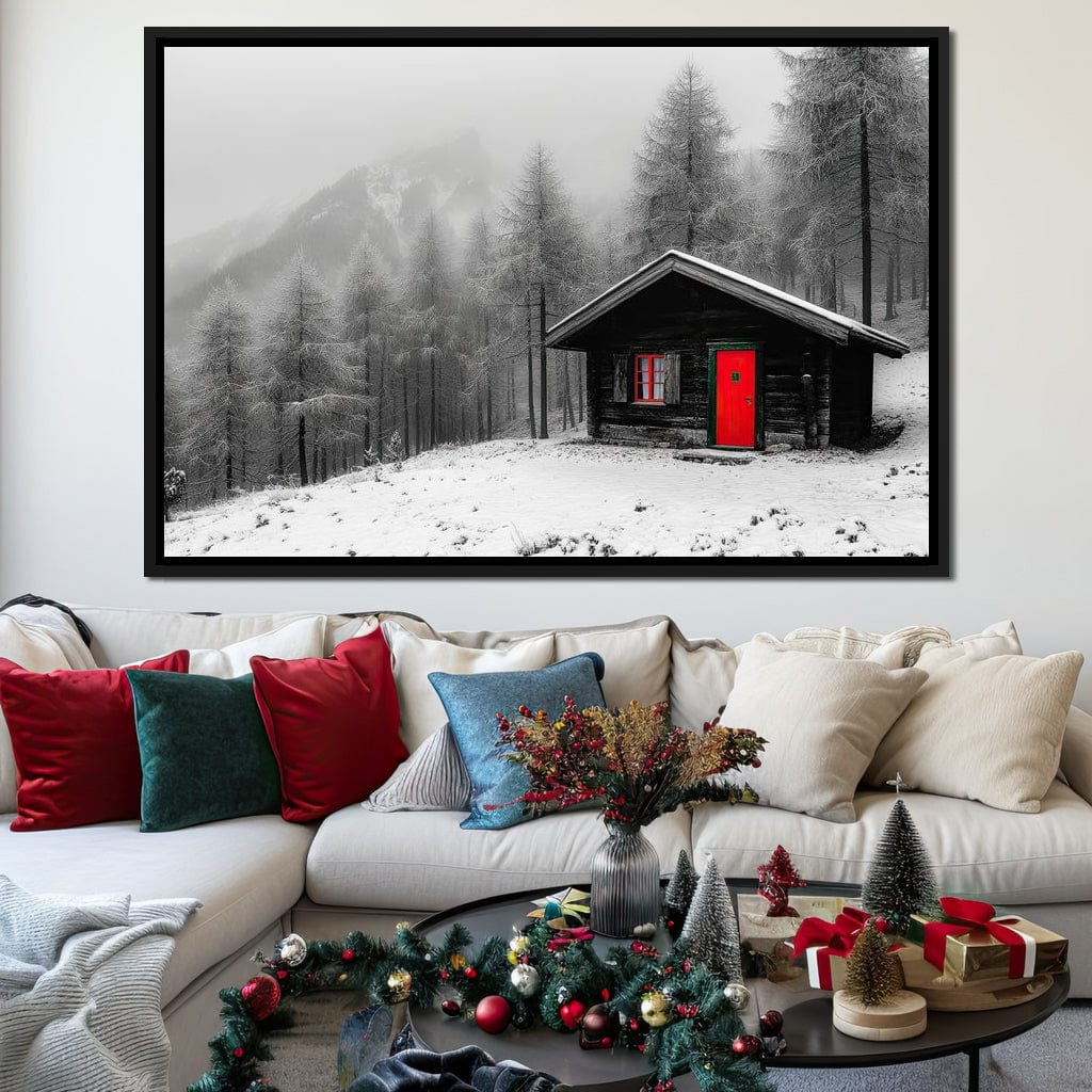 Cabin Solitude Winter Tale Canvas Wall Art