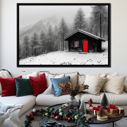 Cabin Solitude Winter Tale Canvas Wall Art
