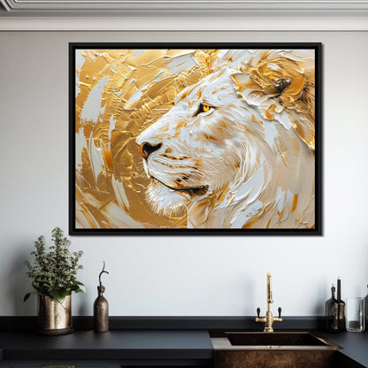 Golden Monarch Lion Canvas Wall Art