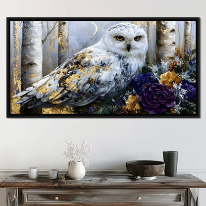 Silent Watcher Among Golden Birch Canvas Wall Art