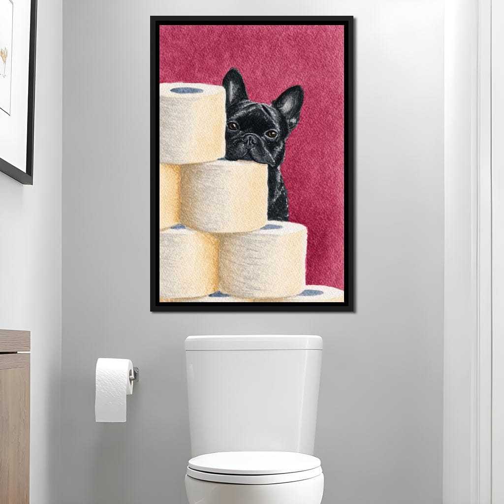 French Bulldog Peekaboo Rolls Canvas Wall Art