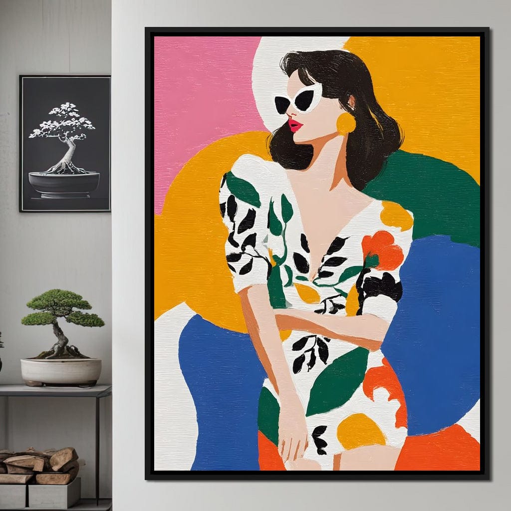 Retro Chic Diva Color Pop Portrait Canvas Wall Art