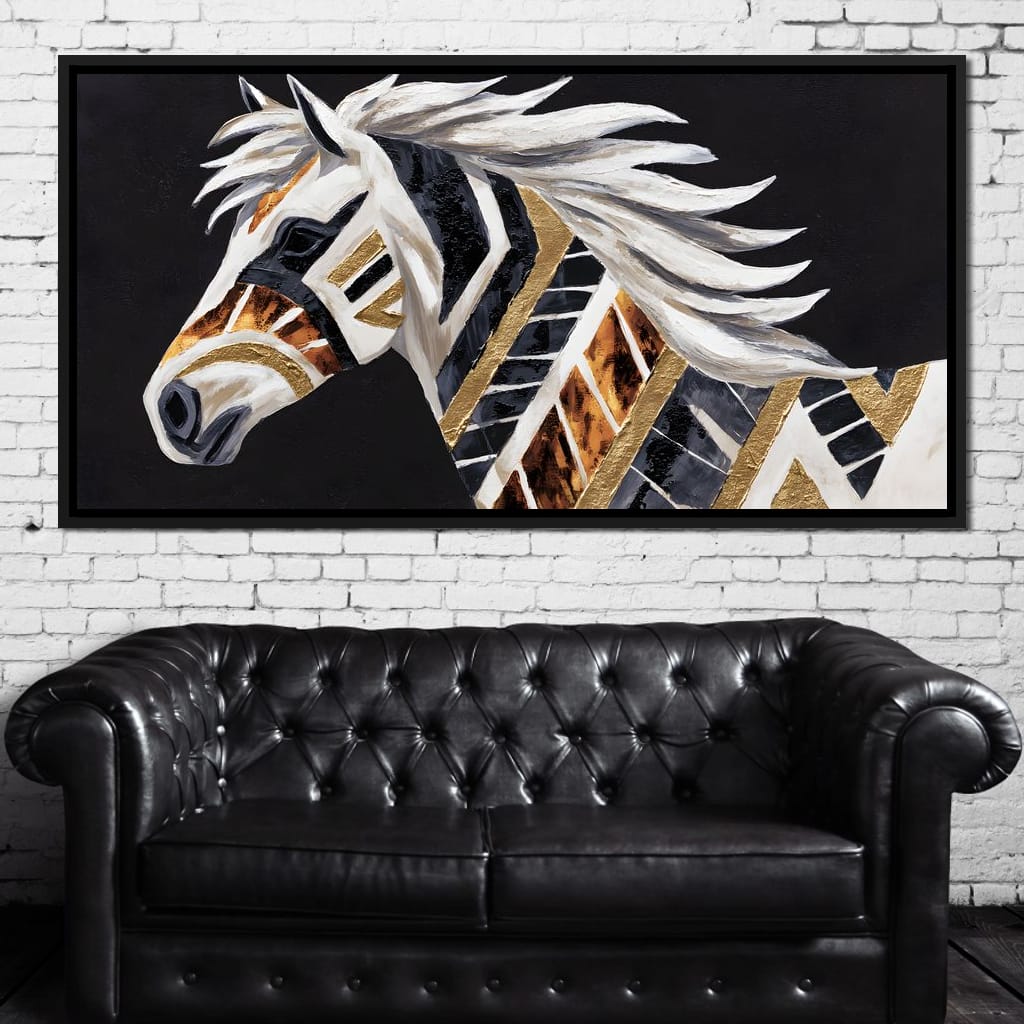 Majestic Mane in Motion Canvas Wall Art