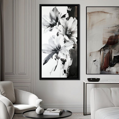 Monochrome Flora Harmony Canvas Wall Art
