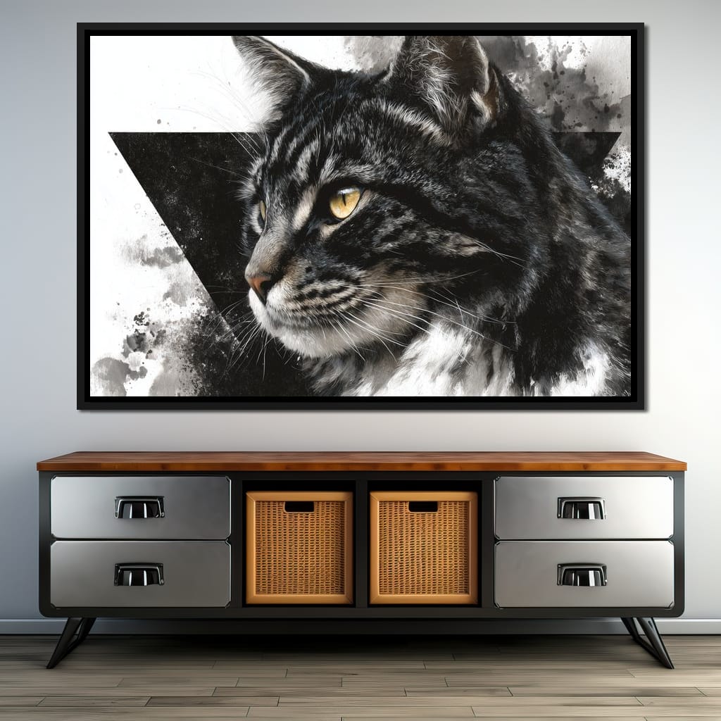 Golden Eyed Tabby Portrait Canvas Wall Art