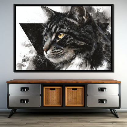 Golden Eyed Tabby Portrait Canvas Wall Art