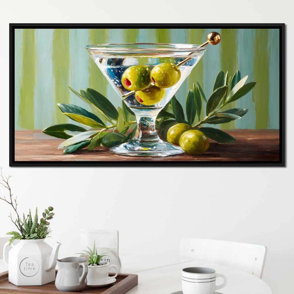 Olive Martini Still Life Delight Canvas Wall Art