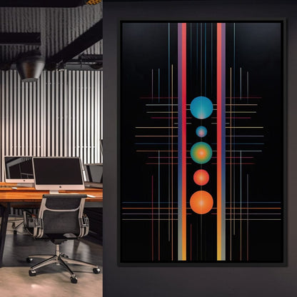Futuristic Striped Colors Canvas Wall Art