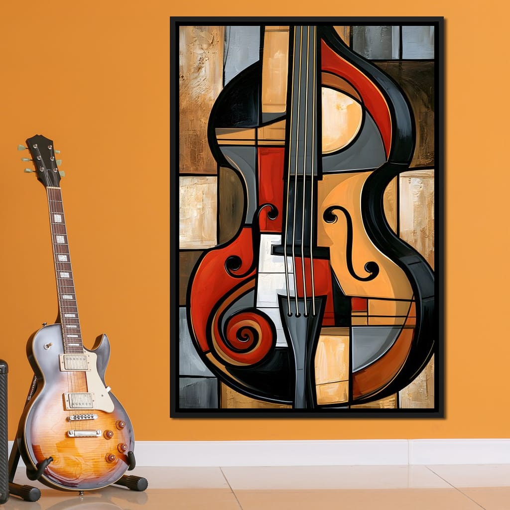 Rhythm of Fragmented Geometric Strings Canvas Wall Art